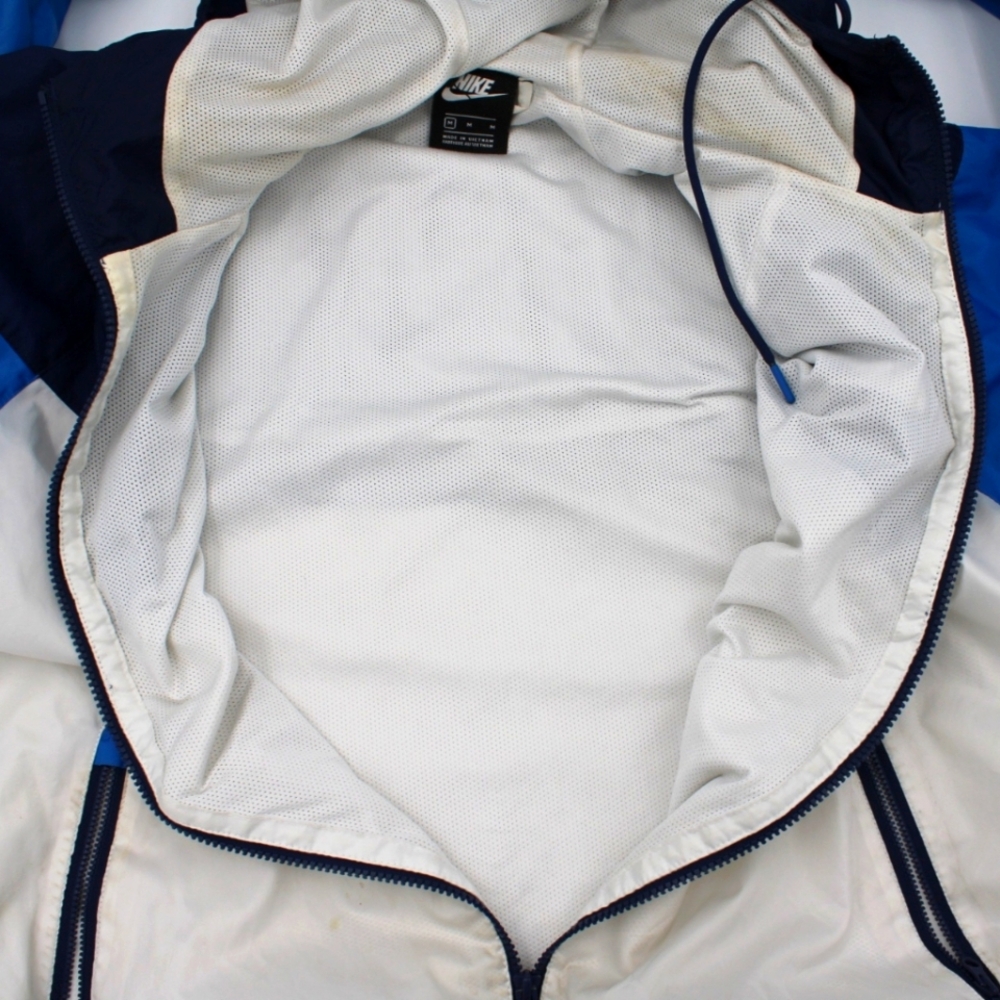 Nike Men’s Medium White Blue Navy Windbreaker Jacket - Picture 4 of 9